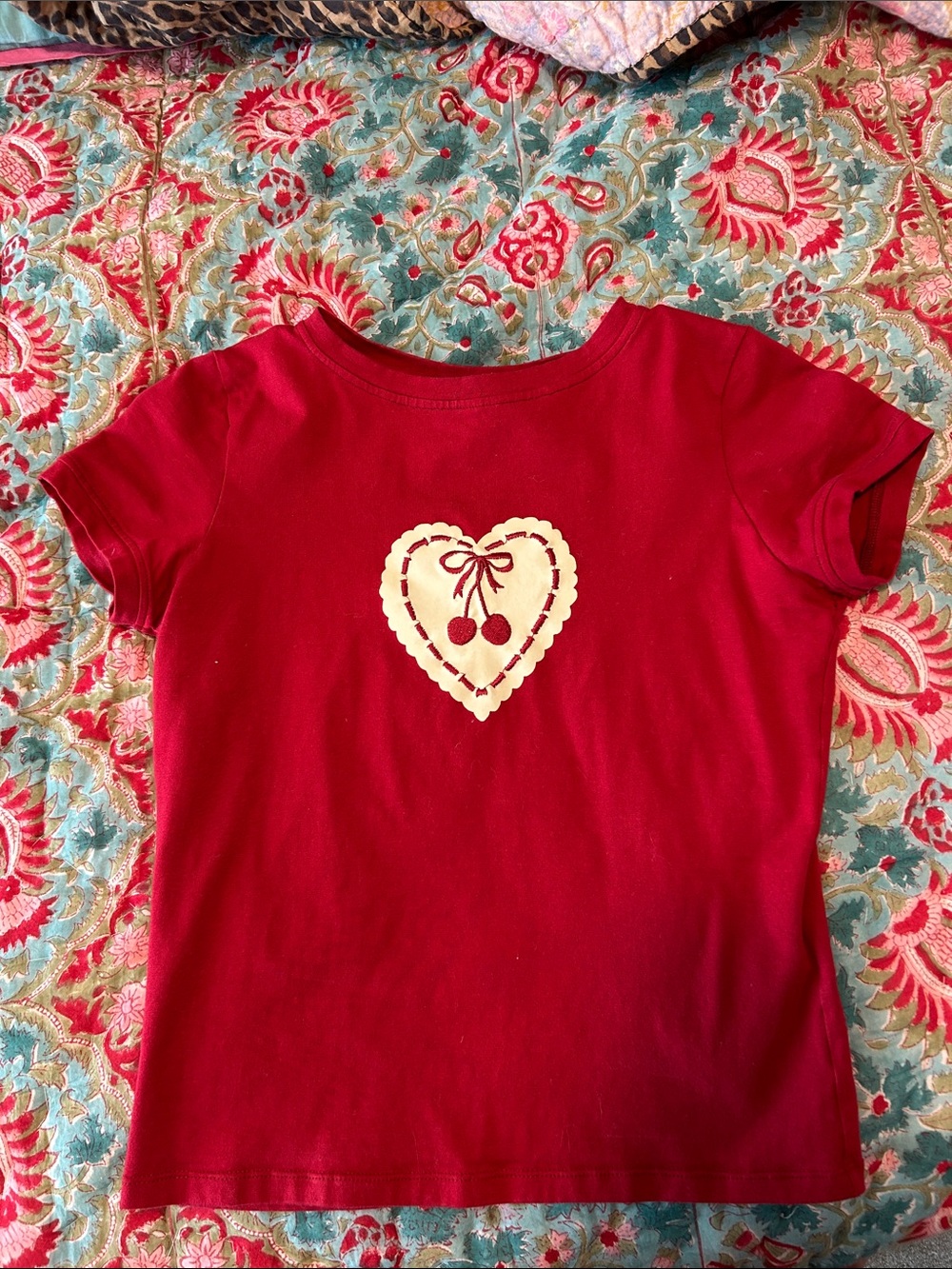 Motel Rocks Red Cherry Baby Tee